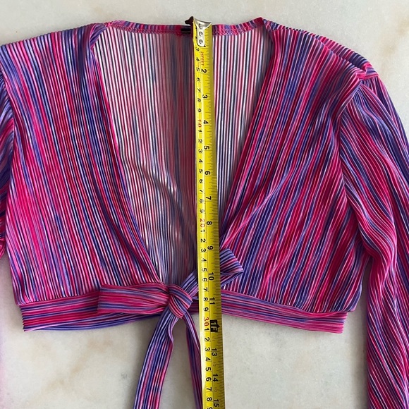 Matching Set! Cotton Candy Hot Pink Purple Long Sleeve Wrap Top Maxi Skirt Vacay - Picture 11 of 14